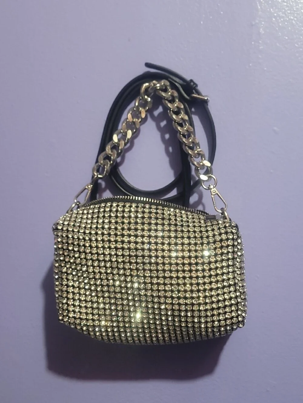 Aldo Silver Crystal Chain Wristlet